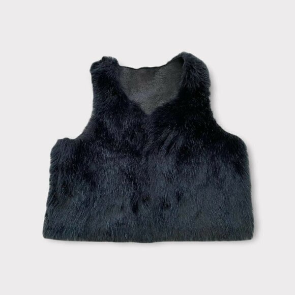 IKKS Reversible Vest Faux Fur Girl's Size 12 - Picture 1 of 8